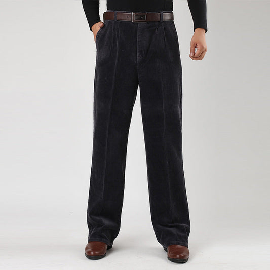 Cordhose für Herren | Weites Bein mit Bundfalten