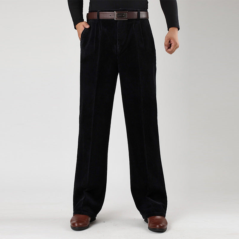 Cordhose für Herren | Weites Bein mit Bundfalten