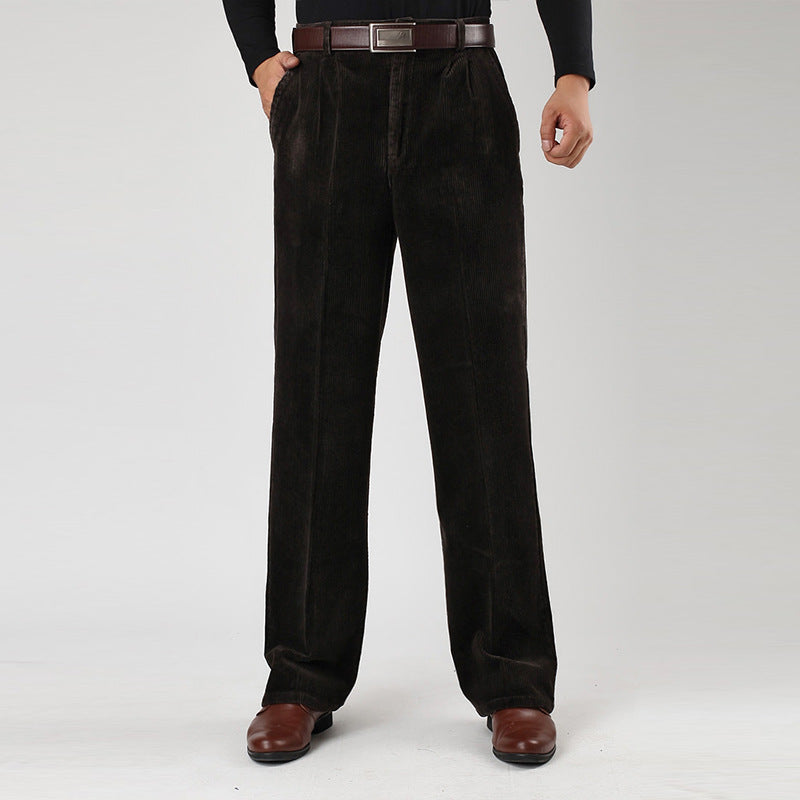Cordhose für Herren | Weites Bein mit Bundfalten
