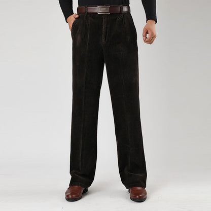 Cordhose für Herren | Weites Bein mit Bundfalten