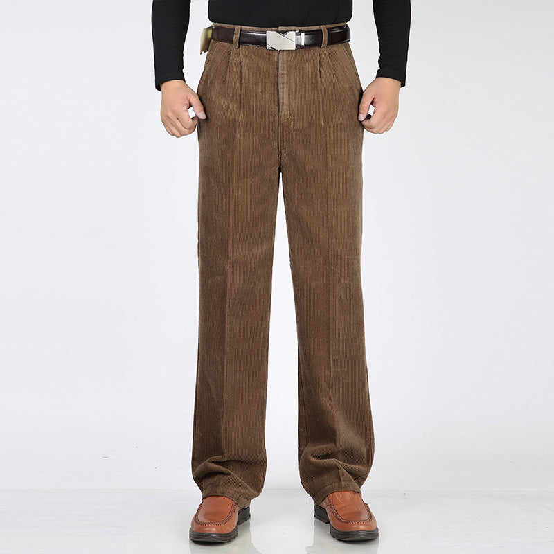 Cordhose für Herren | Weites Bein mit Bundfalten
