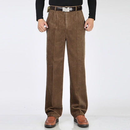 Cordhose für Herren | Weites Bein mit Bundfalten