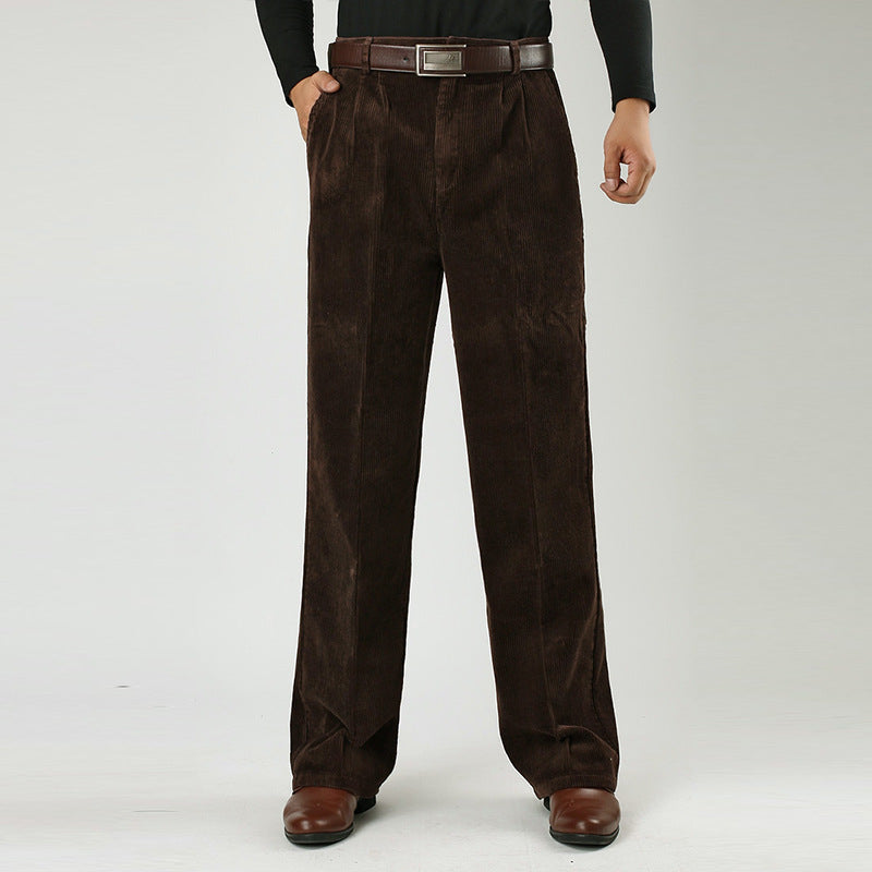 Cordhose für Herren | Weites Bein mit Bundfalten