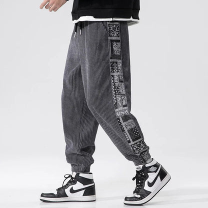 Cordhose für Herren, gemusterte Streifen | Jogger-Stil