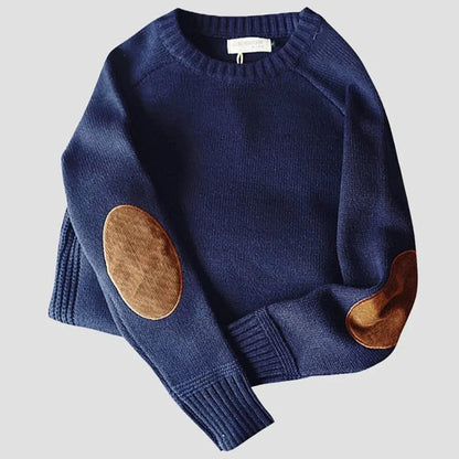 Cordpullover mit Ellenbogenflicken für Herren | Langarm