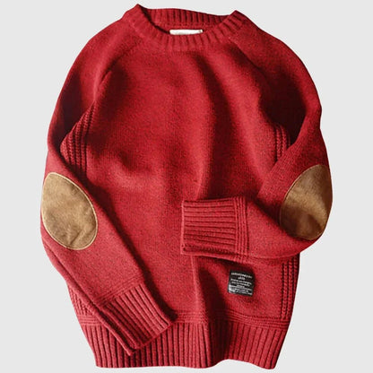 Cordpullover mit Ellenbogenflicken für Herren | Langarm