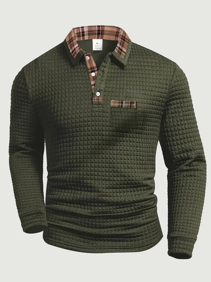 Crispin | Herren Langarm Poloshirt mit Karokragen 0