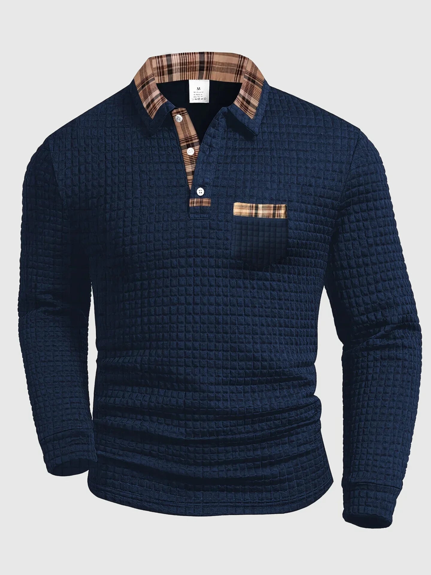 Crispin | Herren Langarm Poloshirt mit Karokragen 1