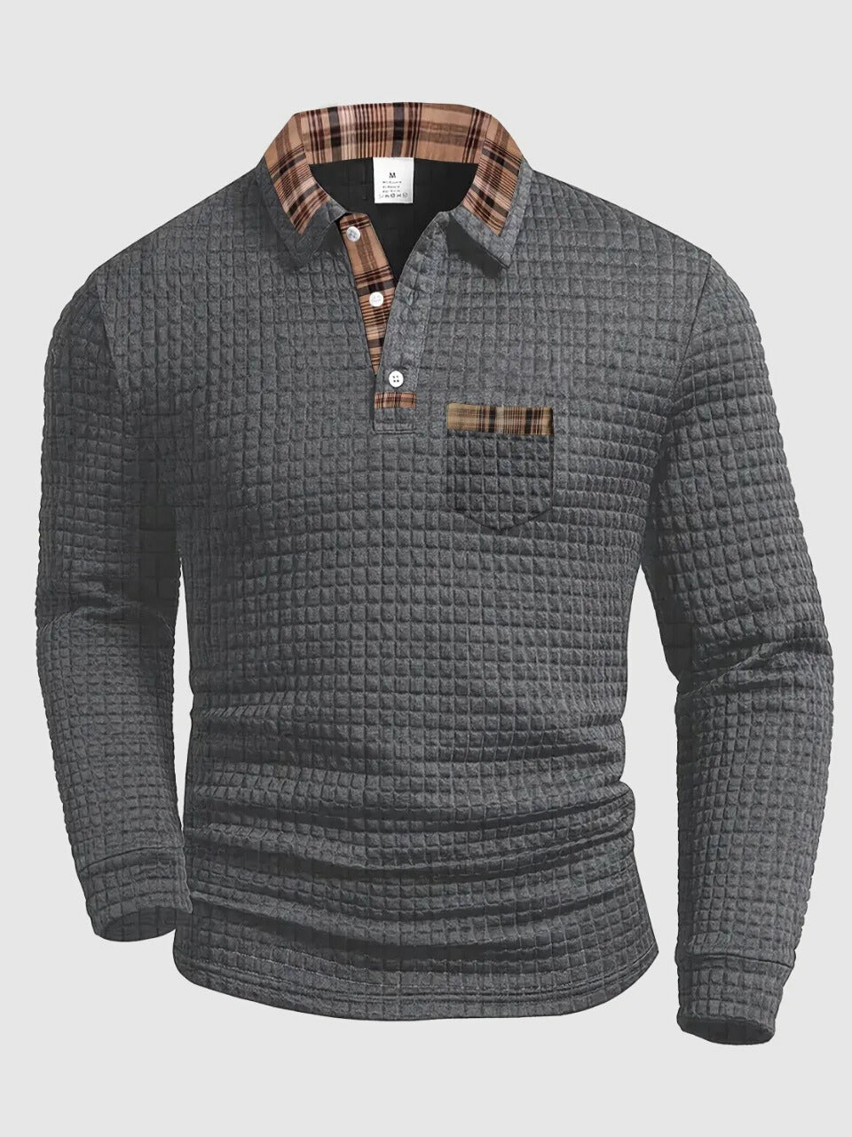 Crispin | Herren Langarm Poloshirt mit Karokragen 2