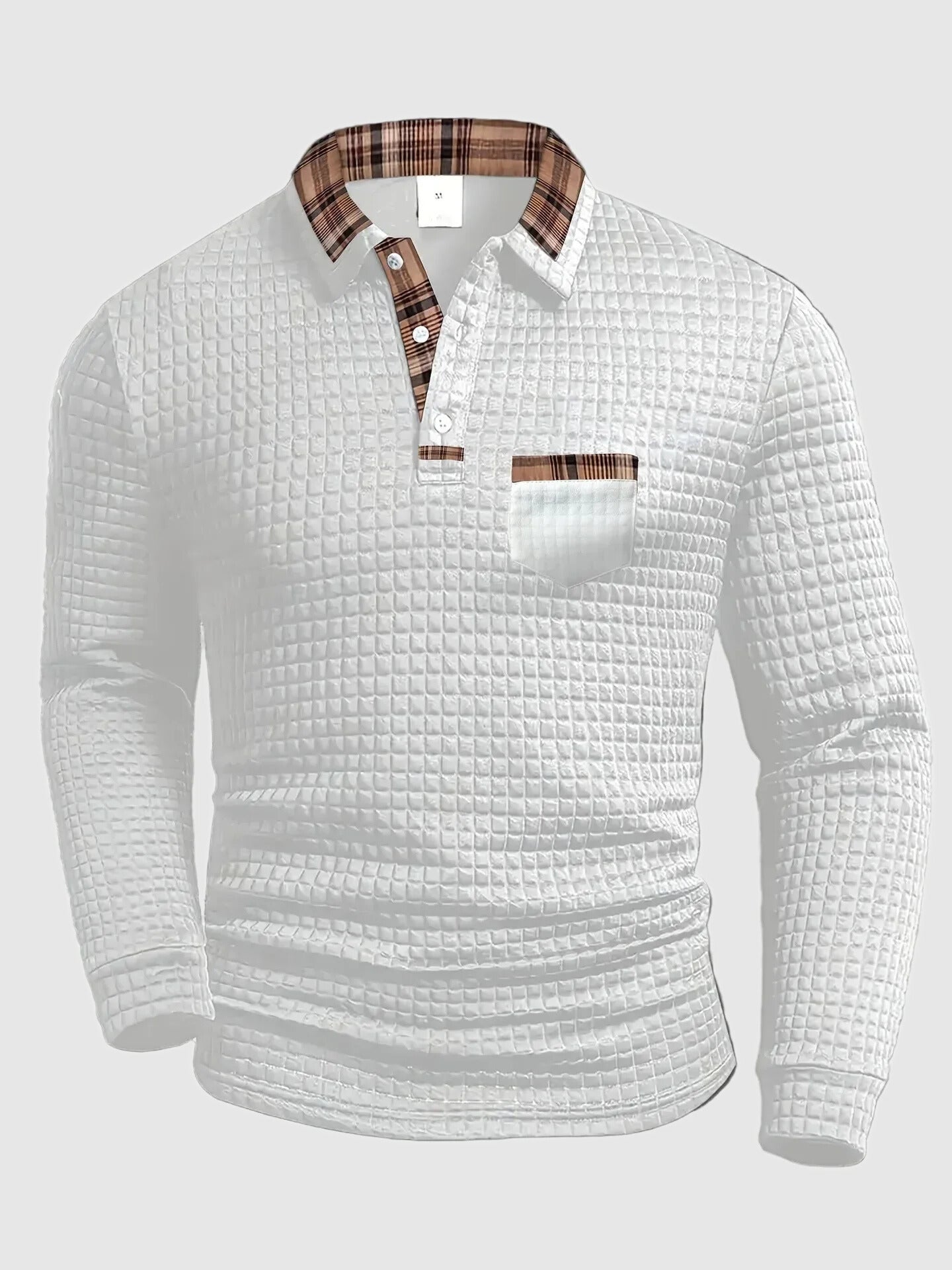 Crispin | Herren Langarm Poloshirt mit Karokragen 4