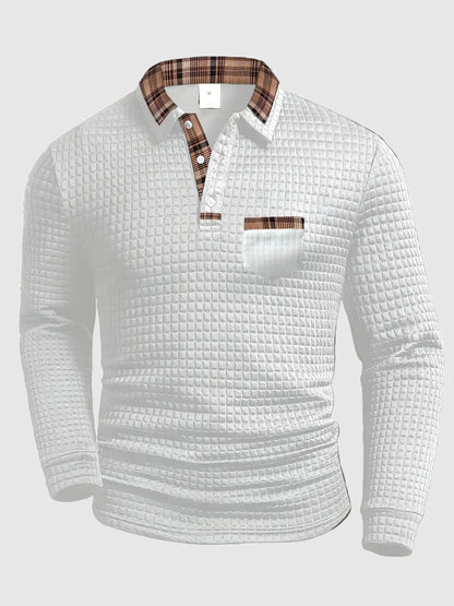 Crispin | Herren Langarm Poloshirt mit Karokragen 4