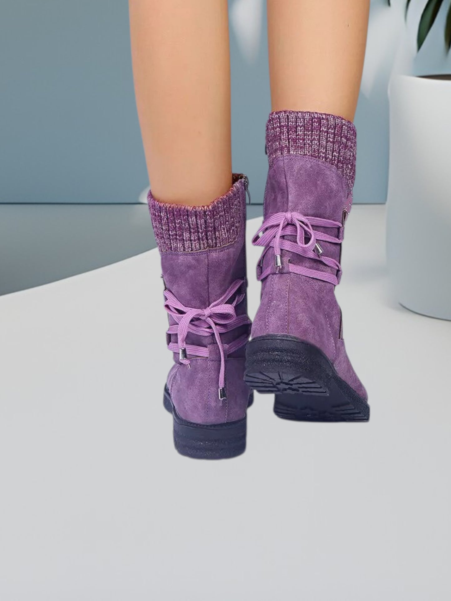 Cristina | Wasserdichte, rutschfeste Stiefel für Damen mit Schnürung und Reißverschluss