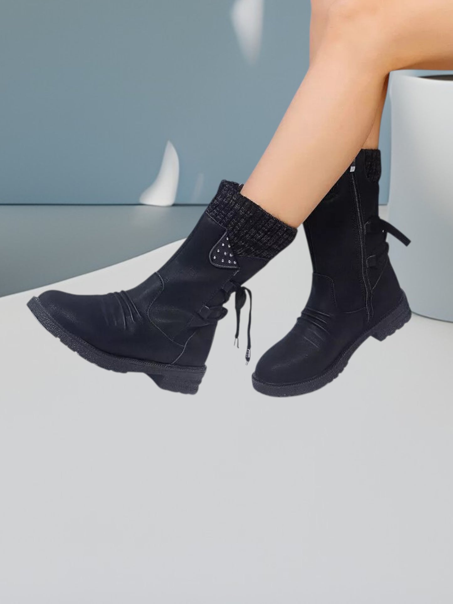 Cristina | Wasserdichte, rutschfeste Stiefel für Damen mit Schnürung und Reißverschluss