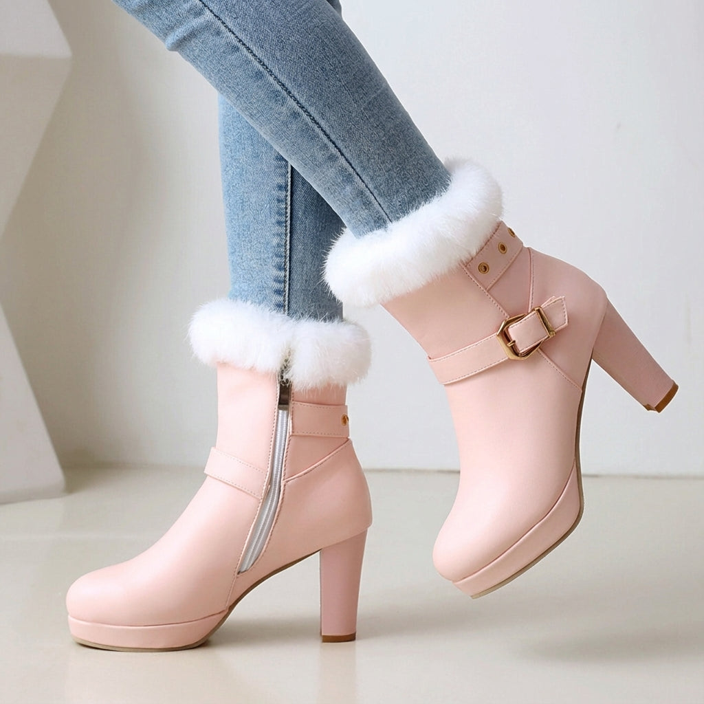 Ankle Boots Damen | Weicher Kunstfell-Besatz & Elegantes Design 3