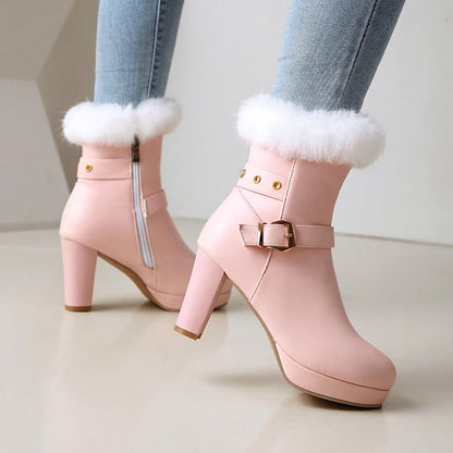 Ankle Boots Damen | Weicher Kunstfell-Besatz & Elegantes Design 4
