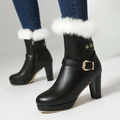 Ankle Boots Damen | Weicher Kunstfell-Besatz & Elegantes Design 1