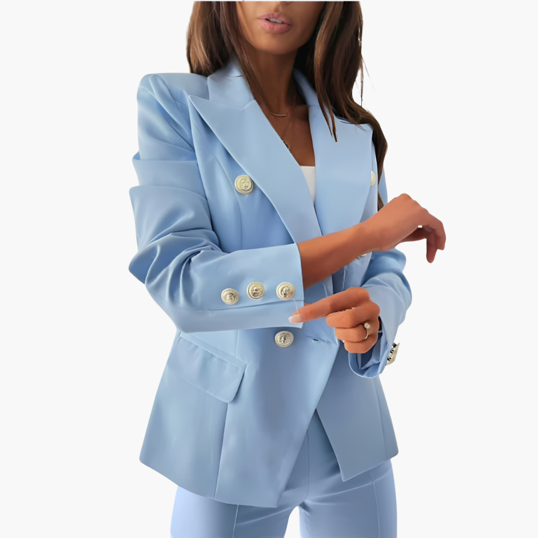 Damen Blazer Anzug Set Hosenanzug Tailliert Business 2