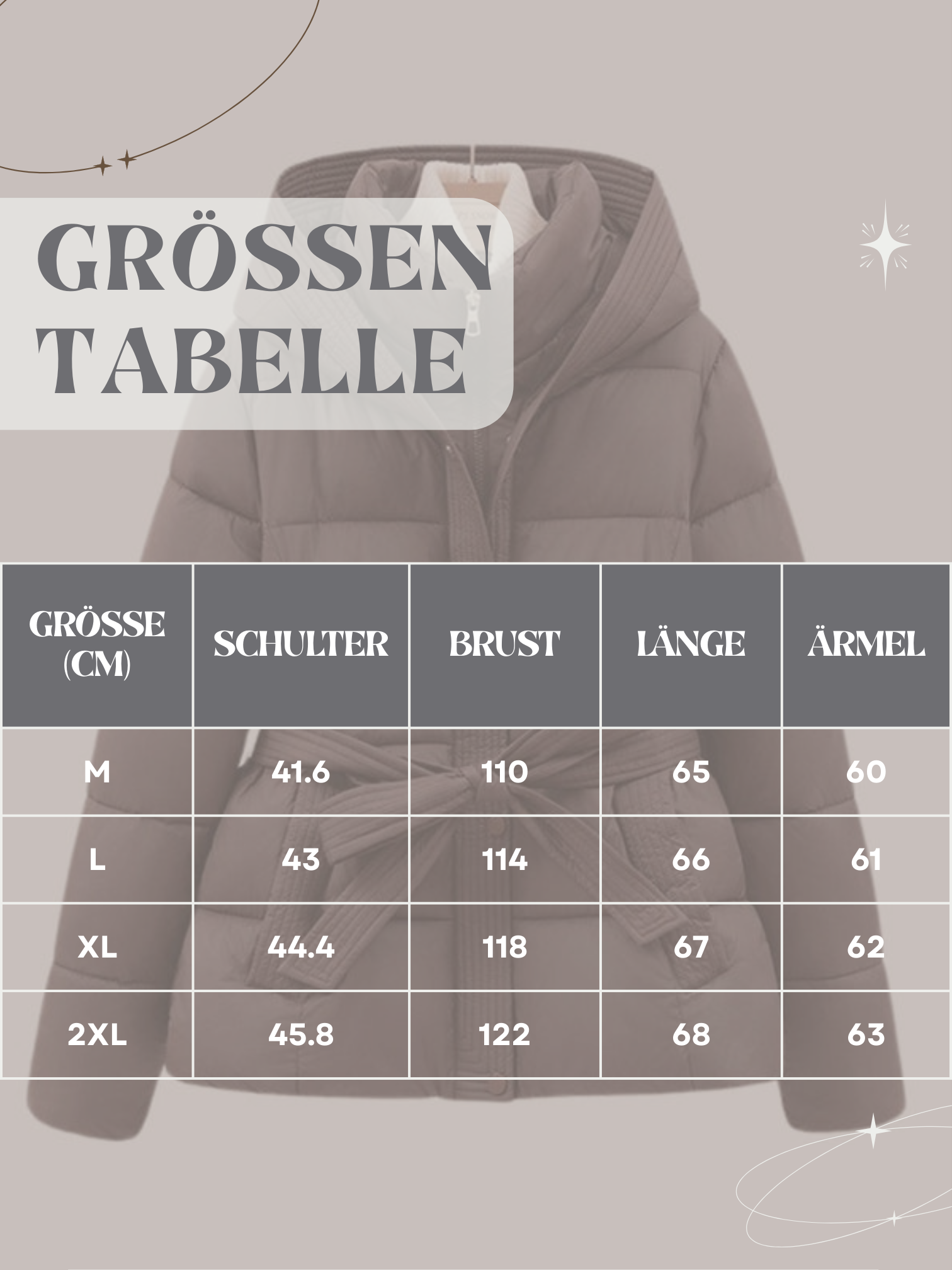 Damen-Daunenjacke mit Kapuze und Gürtel | Winter