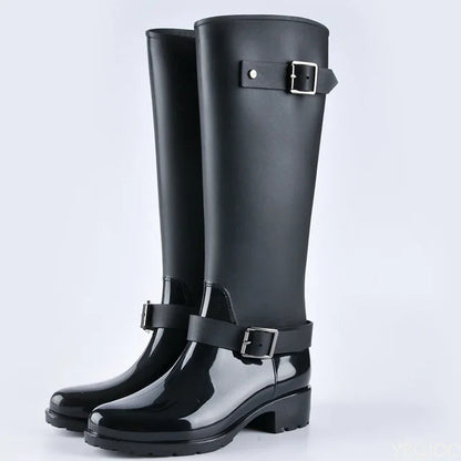 Damen-Gummistiefel | Wasserdicht mit Schnallen | Hoher Schaft