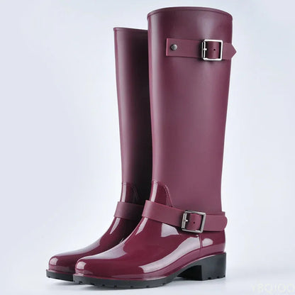 Damen-Gummistiefel | Wasserdicht mit Schnallen | Hoher Schaft