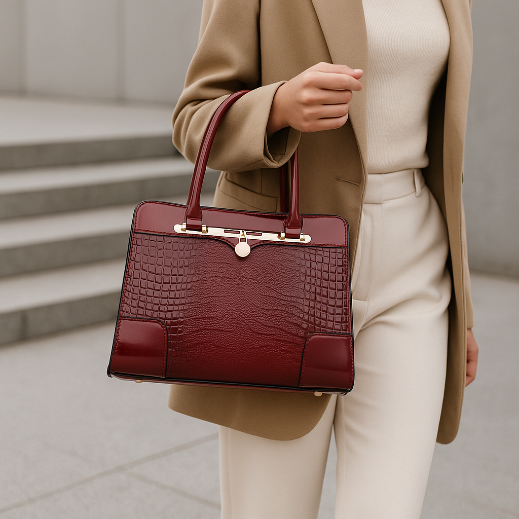 Handtasche Damen | Krokoprägung & Strukturiertes Design 7