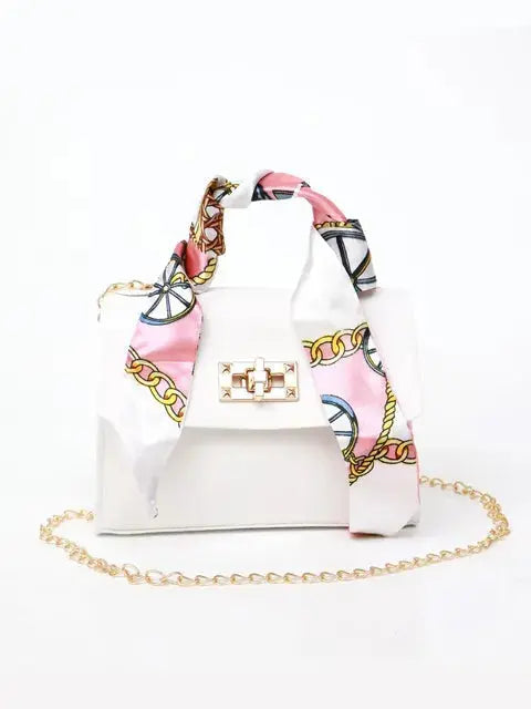 Handtasche Damen | mit Schal-Detail & Kettenriemen 7