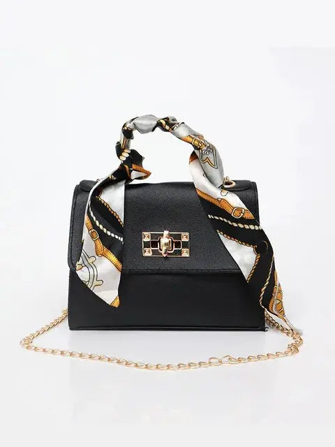 Handtasche Damen | mit Schal-Detail & Kettenriemen 1