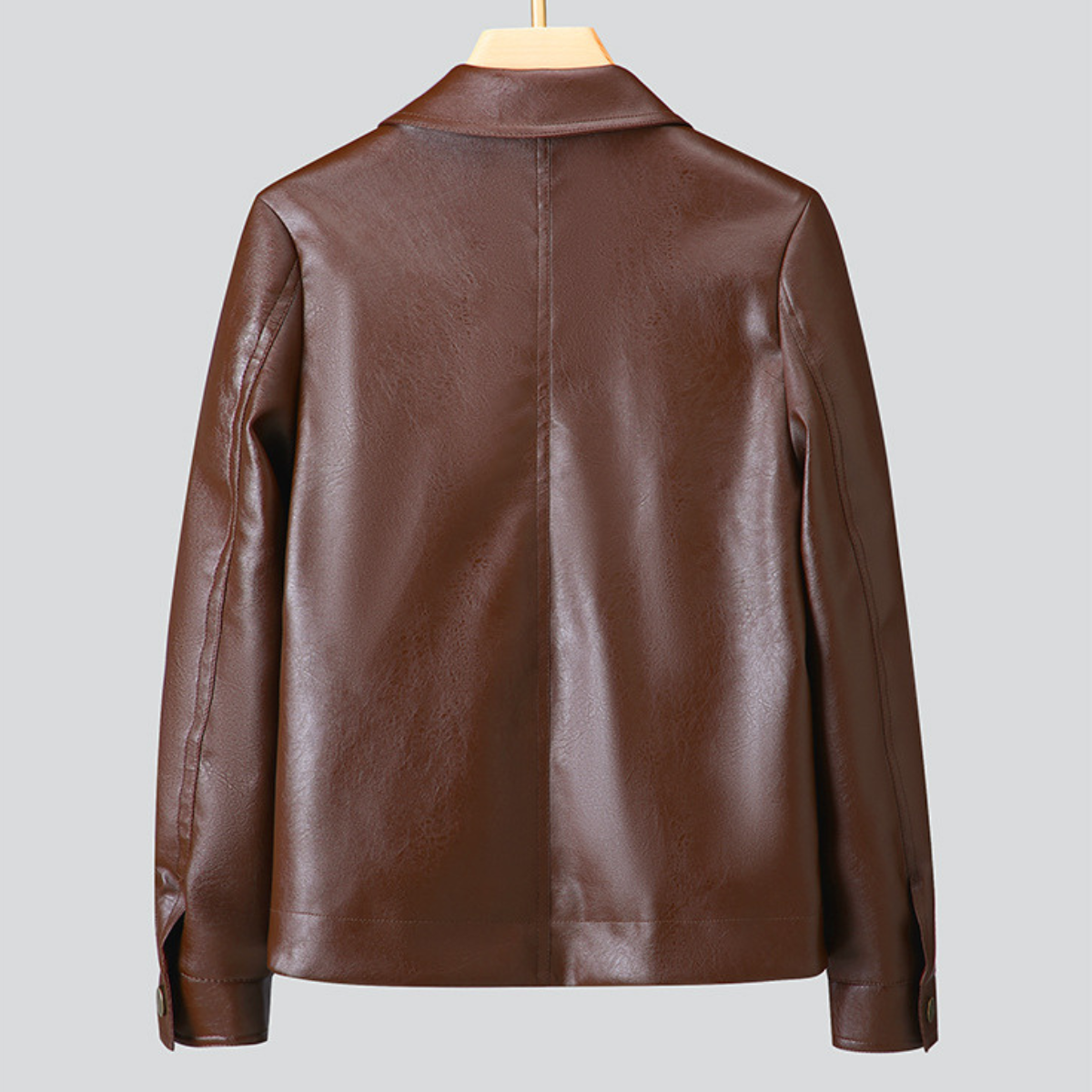 Damen Jacke Vintage Look Button Up Kragen Glanz Design 2