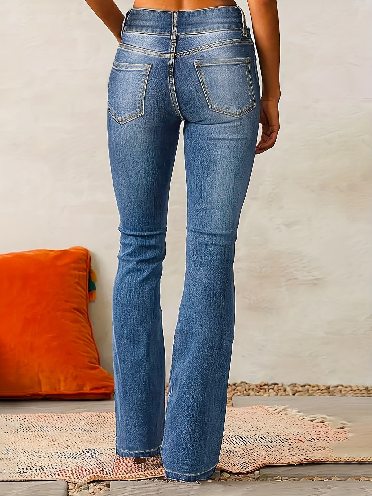 Schlagjeans Damen | Hoch Tailliert & Doppelknopf 2