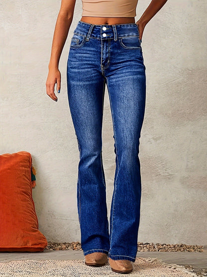 Schlagjeans Damen | Hoch Tailliert & Doppelknopf 4