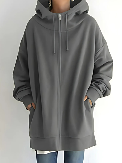 Damen-Kapuzenpullover mit Reißverschluss | mit Taschen