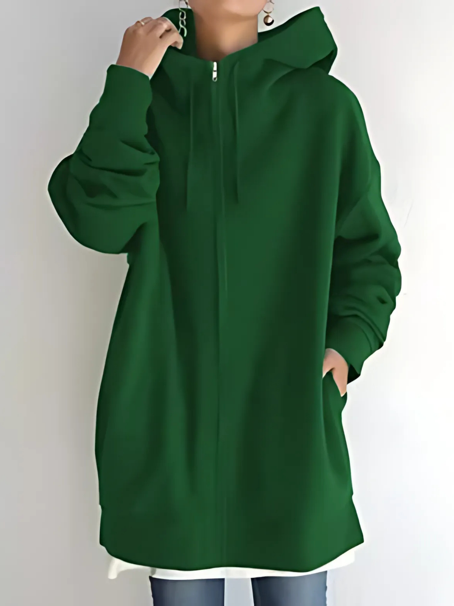 Damen-Kapuzenpullover mit Reißverschluss | mit Taschen