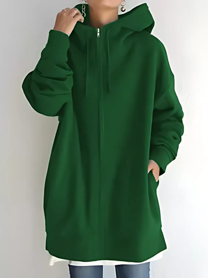 Damen-Kapuzenpullover mit Reißverschluss | mit Taschen