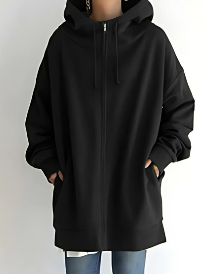 Damen-Kapuzenpullover mit Reißverschluss | mit Taschen