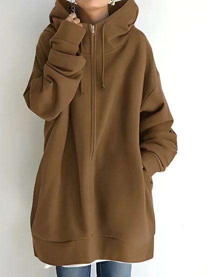 Damen-Kapuzenpullover mit Reißverschluss | mit Taschen