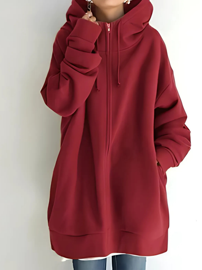 Damen-Kapuzenpullover mit Reißverschluss | mit Taschen