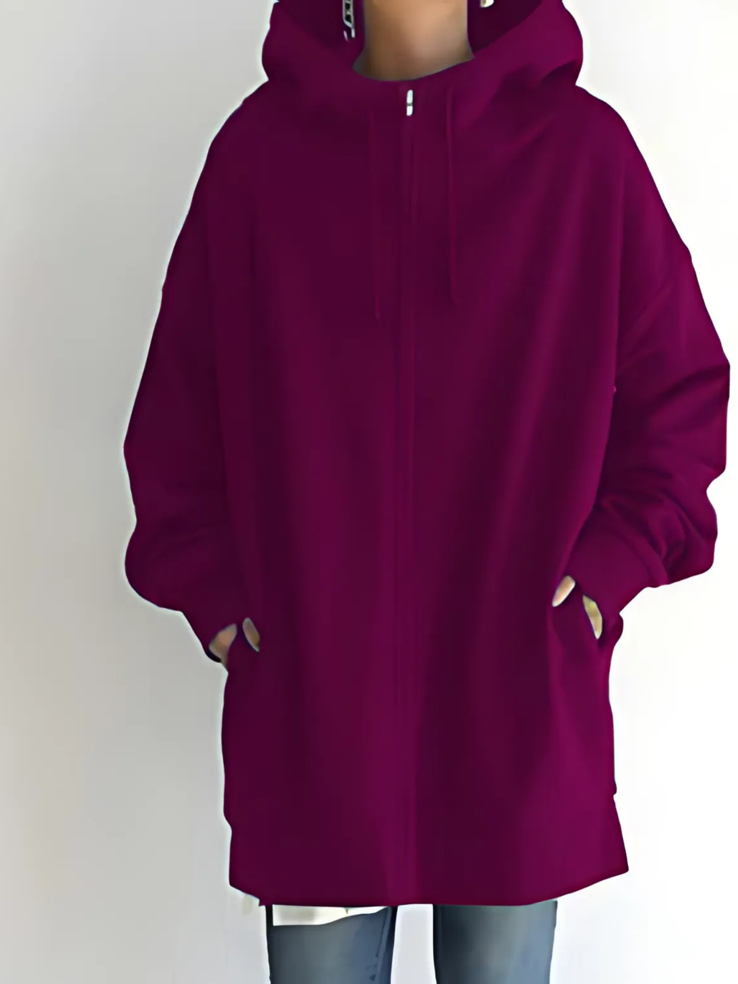 Damen-Kapuzenpullover mit Reißverschluss | mit Taschen