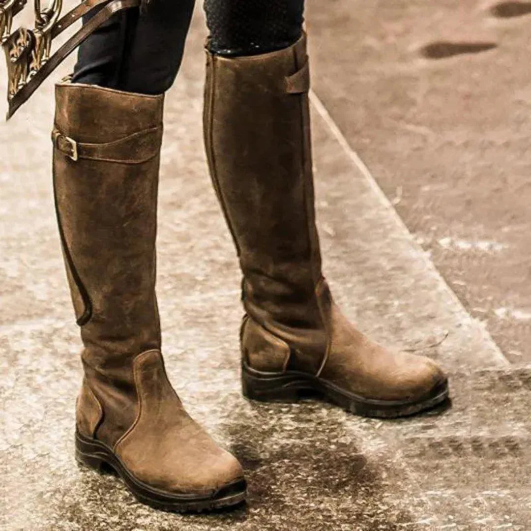 Stiefel Damen Langschaft Reitstil in Braun