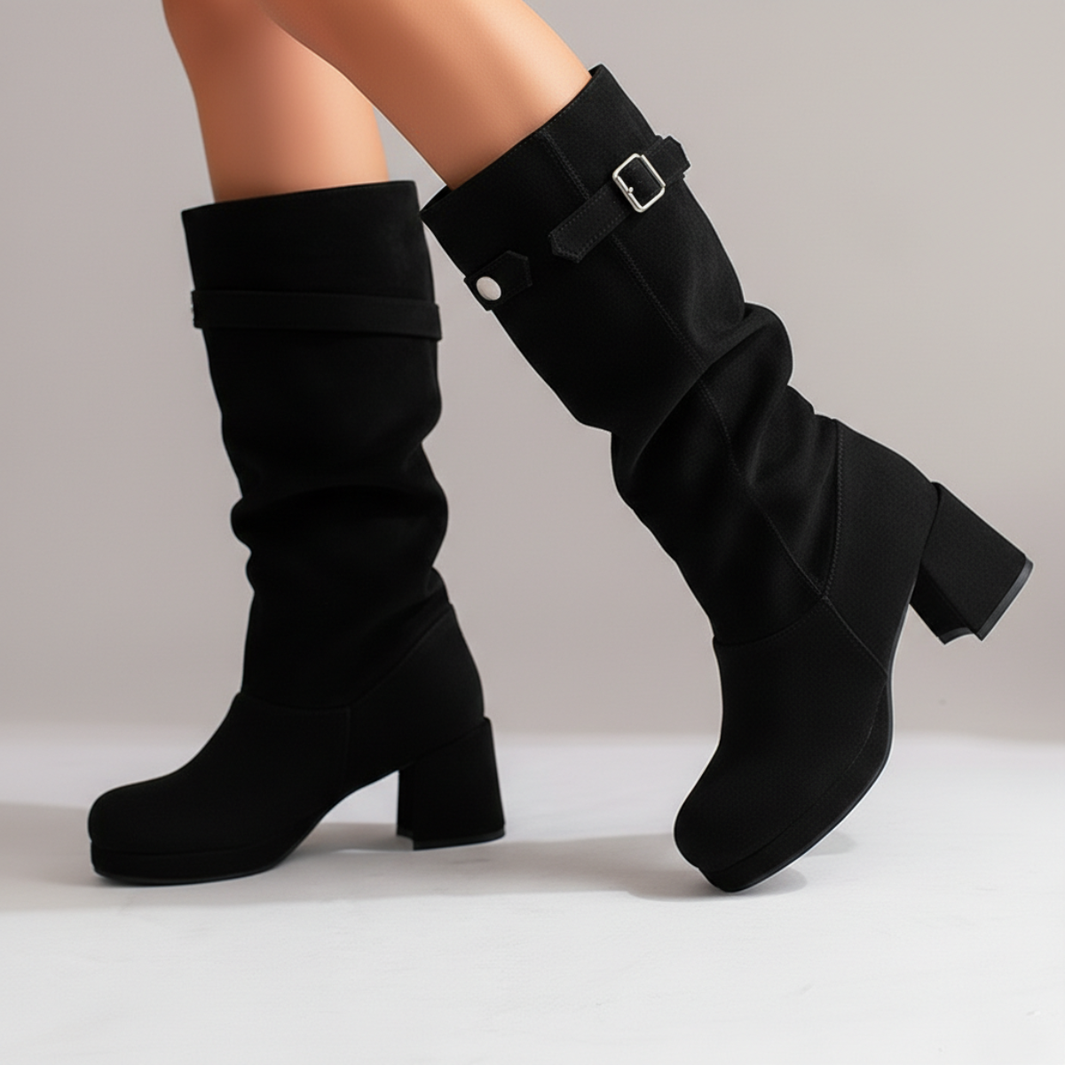 Stiefel Damen | Schnalle & Blockabsatz 9