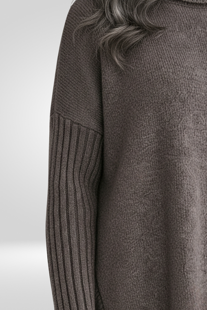 Irmtraud | Damen Rollkragenpullover Oversized Strickpullover - Beige - Image 20