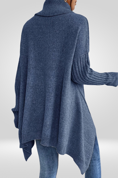 Irmtraud | Damen Rollkragenpullover Oversized Strickpullover - Beige - Image 7