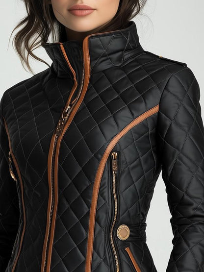 Damen-Steppjacke mit Rautenmuster | Winter