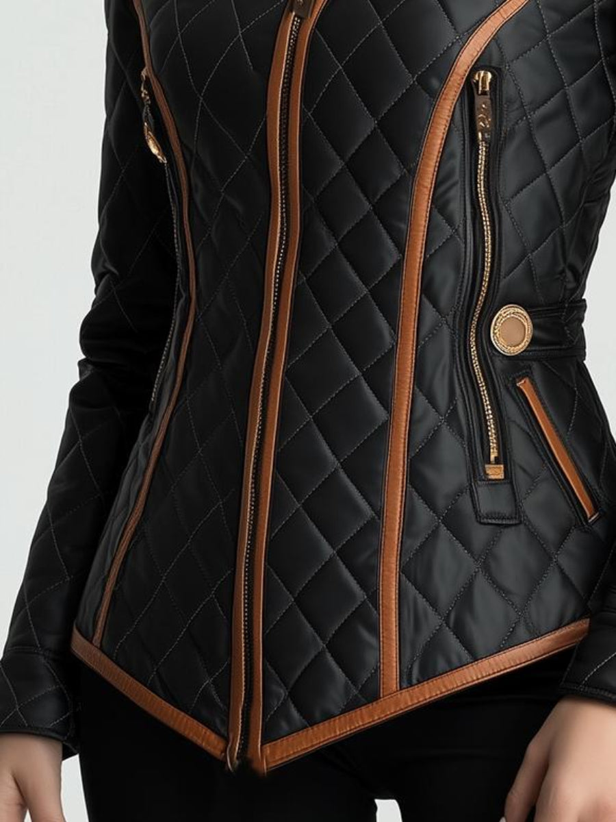 Damen-Steppjacke mit Rautenmuster | Winter