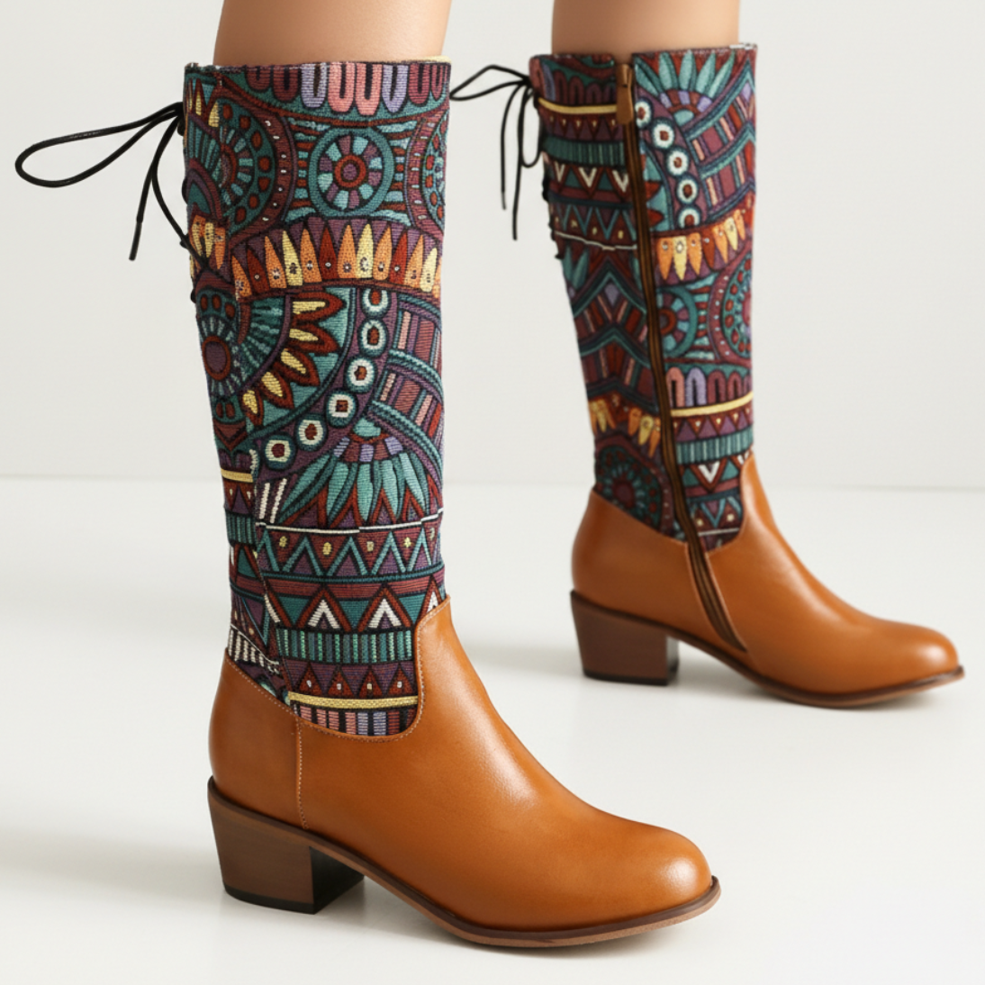 Stiefel Damen | Böhmisches Muster & Blockabsatz 2