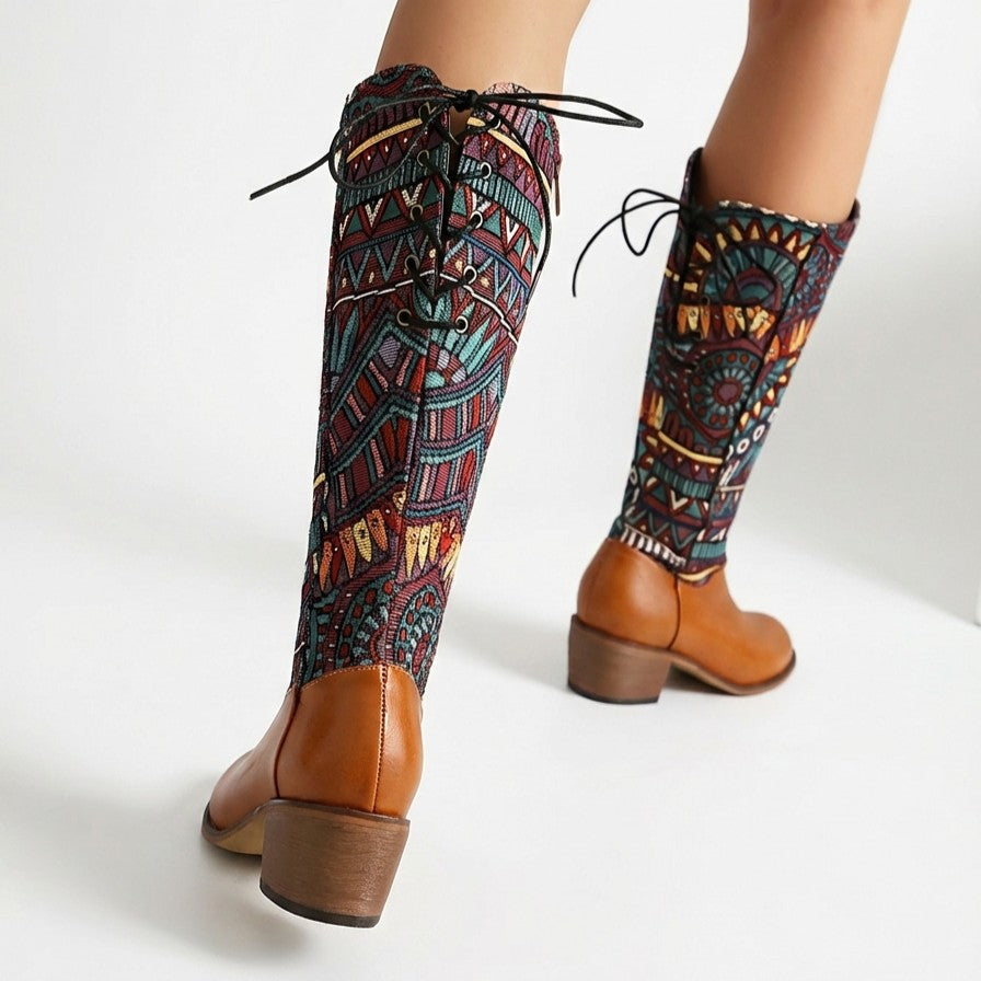 Stiefel Damen | Böhmisches Muster & Blockabsatz 3
