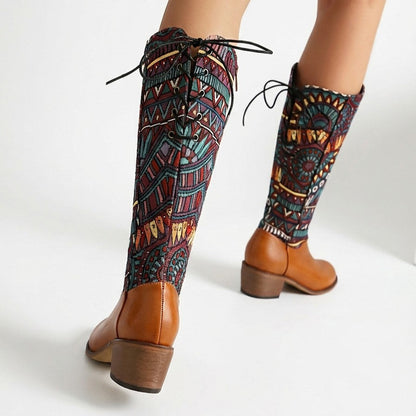 Stiefel Damen | Böhmisches Muster & Blockabsatz 3
