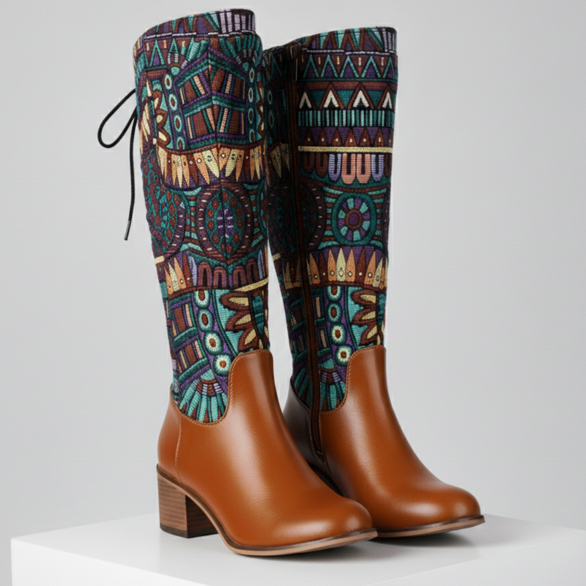 Stiefel Damen | Böhmisches Muster & Blockabsatz 4
