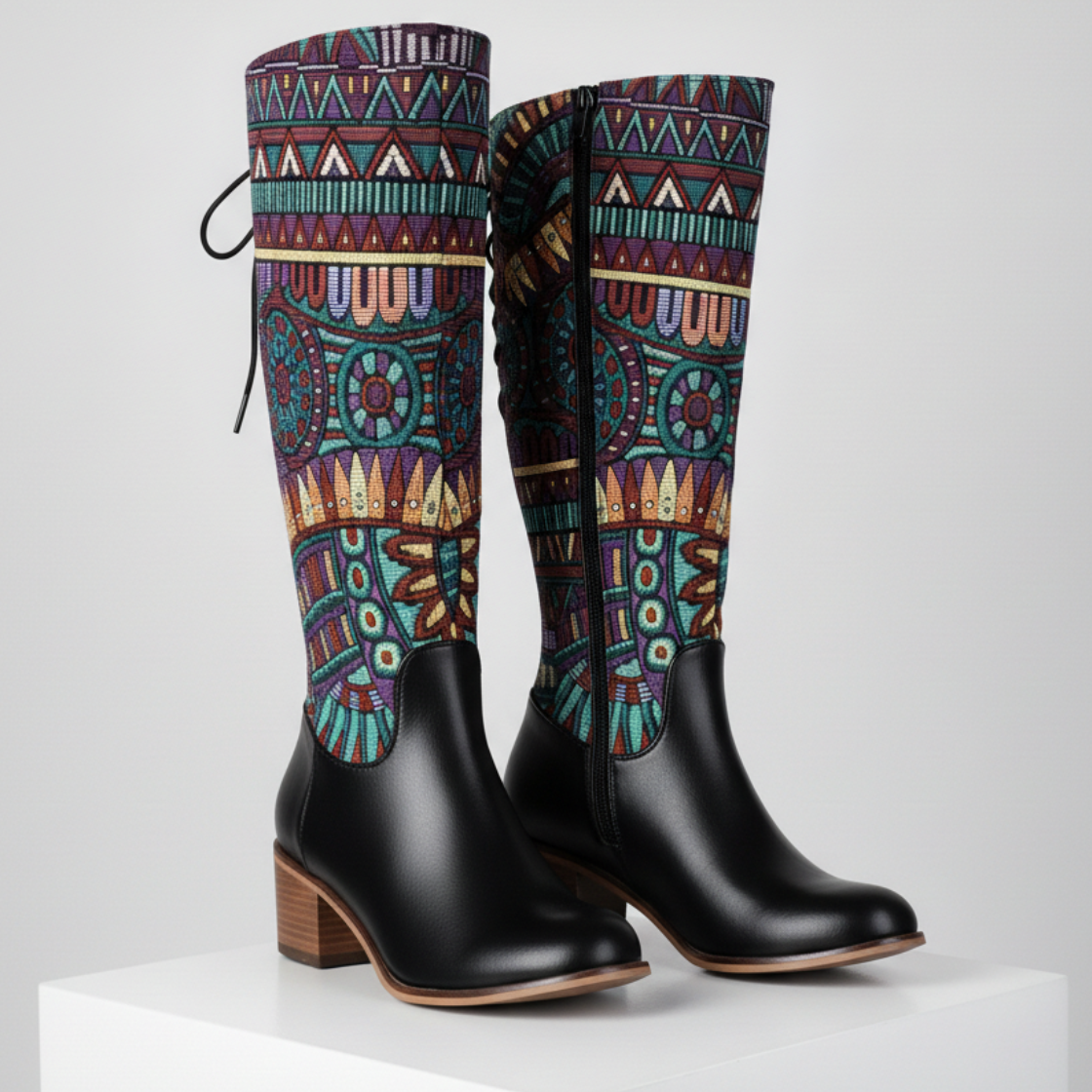 Stiefel Damen | Böhmisches Muster & Blockabsatz 6