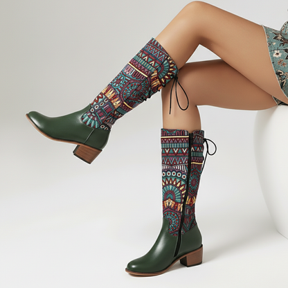 Stiefel Damen | Böhmisches Muster & Blockabsatz 7