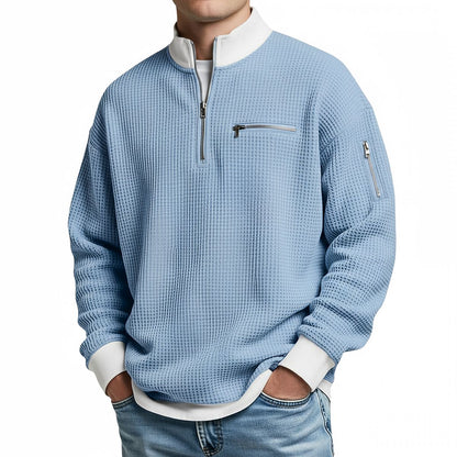 Sweatshirt Damen | Waffelstrick & Viertelreißverschluss 4